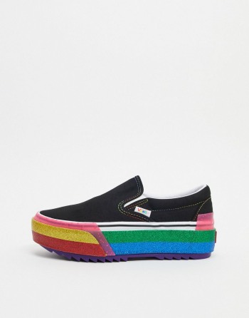 Vans Slip-On Stacked Rainbow Visebojne - Ženske Tenisice | 06387WRCL